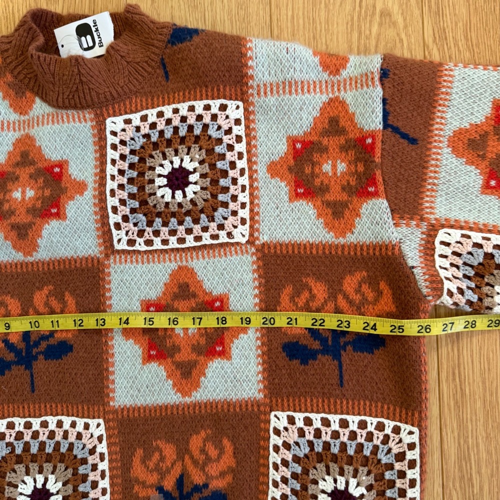 NWT Buckle POL Oversized Sweater Women Small Retro Crochet vintage look - Picture 12 of 15
